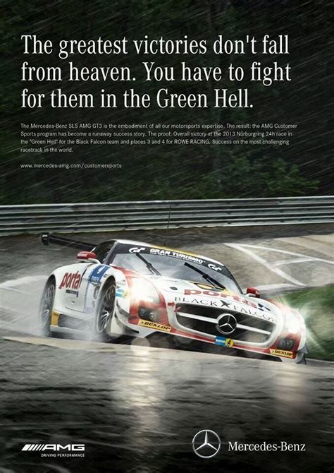 Mercedes Benz Sls Amg Gt Victory Poster In The Green Hell Mercedes