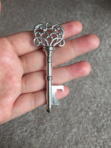 40pcs Skeleton Key Shaped Bottle Openers Silver Color Wedding Favors