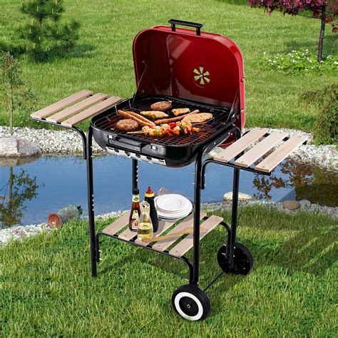 Outsunny 19” Steel Porcelain Portable Outdoor Charcoal Barbecue Grill Walmart