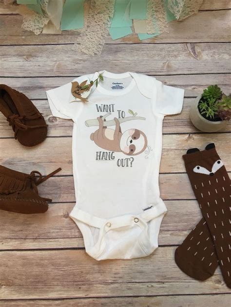 Want To Hang Out Sloth Onesie Baby Boy Clothes Hipster Baby Clothes