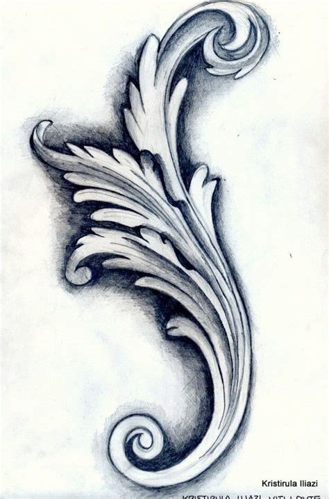 A Drawing Of A Swirly Design On Paper