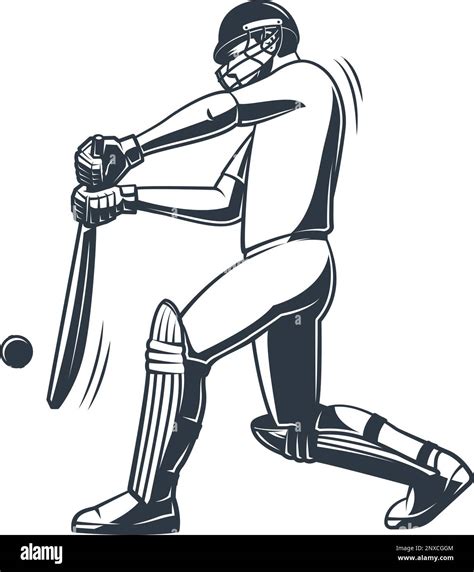 Cricket Player In Action Stock Vector Image And Art Alamy