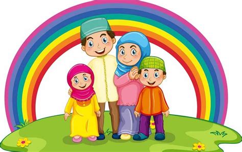 Gambar Mewarnai Keluarga Muslim