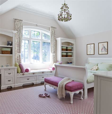 Jill Greaves Design Girls Bedroom With Window Seat Traditional