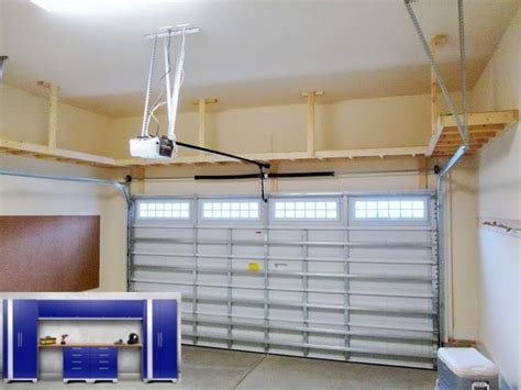 Diy Overhead Garage Storage Pulley System Garage Ceiling Shelf Pulley