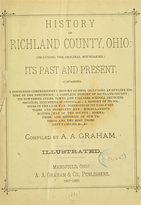 History of Richland County, Ohio : (including the original boundaries