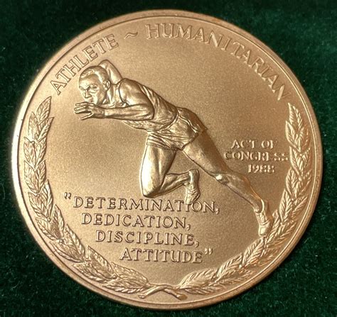 Jesse Owens Olympic Champion Commemorative Medal In Original Us