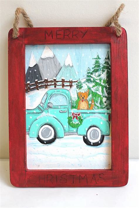 Merry Christmas Vintage Truck Hanging Project By Decoart