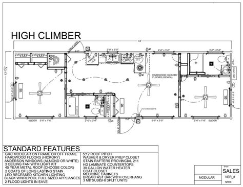 44 X 14 High Climber Modular Log Cabin Log Cabin Floor Plans House
