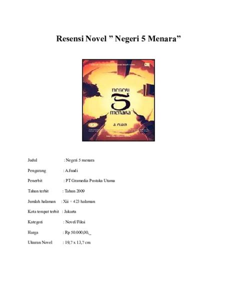 Kelebihan Dan Kekurangan Novel Negeri 5 Menara | Jejak Belajar