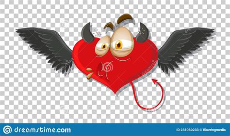 Heart Shape Devil With Facial Expression Stock Vector Illustration Of