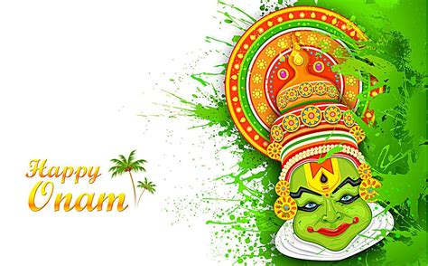 Onam is an ancient festival which still survives in modern times. India onam mask and ink splash | Happy onam, Onam festival ...