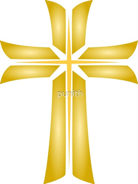 Golden Cross Christian Religious Symbol Art Prints By Punith Redbubble