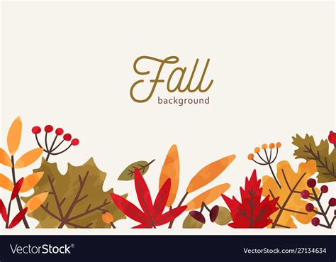 Fall Hand Drawn Background Autumn Royalty Free Vector Image