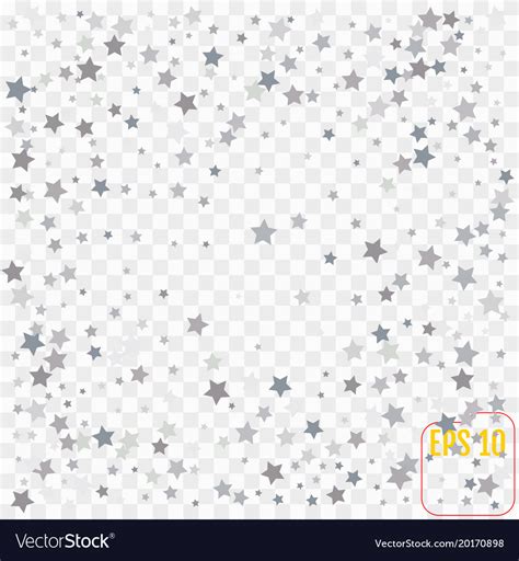 Silver Stars On Transparent Background Abstract Vector Image
