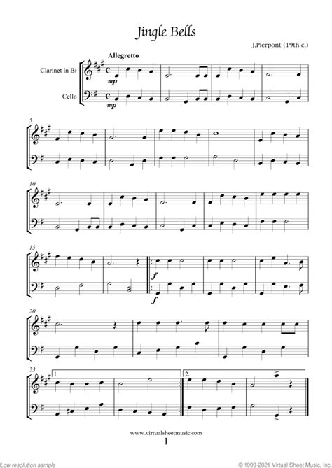 Easy Clarinet And Cello Duets Sheet Music Songs Pdf Collection 1