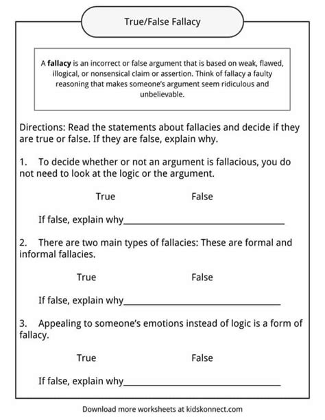 Fallacy Examples Definition And Worksheets Kidskonnect Fallacy