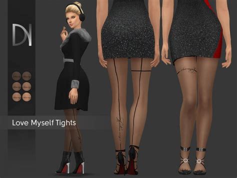 The Sims Resource Love Myself Tights By Darknightt • Sims 4 Downloads