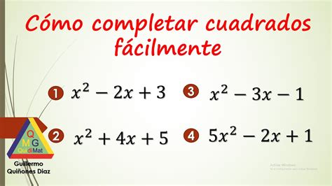 Como Completar Trinomios Cuadrados Perfectos Como Completar Cuadrados