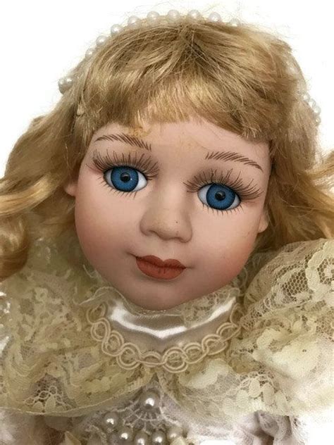 Vintage Porcelain Doll 80s Doll With Long Curly Hair Etsy Vintage