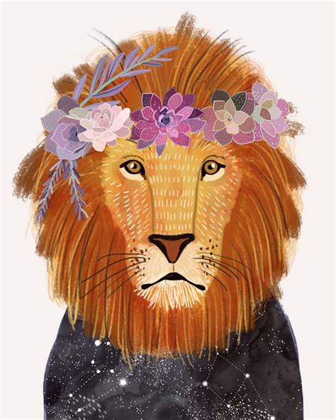 Delightful Illustrations Of Animals Wearing Flower Crowns By Mia Charro