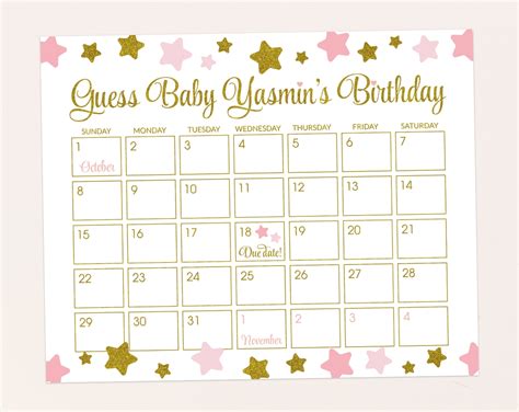 Your friends, relatives and guests will need to put their names on the if you ask your guests choose the time, you will get the game to the next level. Guess The Date Babyparty | Calendar Template 2020