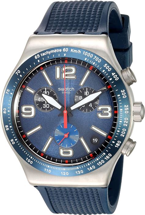 Swatch Mens Chronograph Quartz Watch With Rubber Strap Yvs454 Amazon