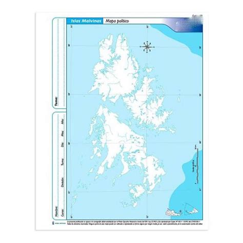 Mapa N3 X40u Politico Islas Malvinas Distribuidora La Colo