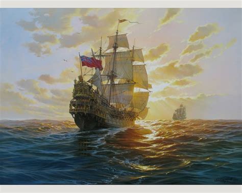 Ship Art By Alexander Shenderov Ocean Painting Sailboat Painting