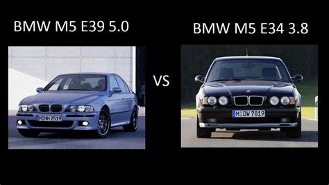 BMW M5 E39 Vs M5 E34 3 8 acceleration разгон ускорение YouTube
