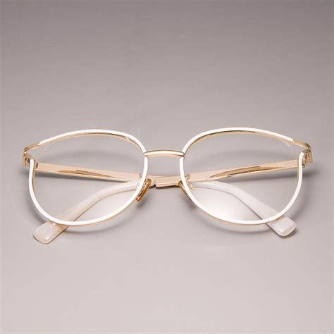 Ladies Cat Eye Glasses Frames For Women Metal Frame Optical Fashion Ey