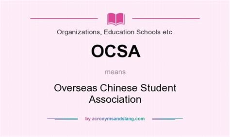 Ocsa Overseas Chinese Student Association In Organizations Education