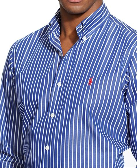 Lyst Polo Ralph Lauren Mens Mens Long Sleeve Striped Poplin Shirt