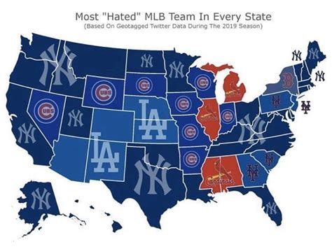 Most Hated Mlb Team In Each State Baseball