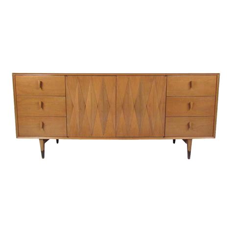 Mid Century Modern Diamond Front Dresser By Albert Parvin Chairish