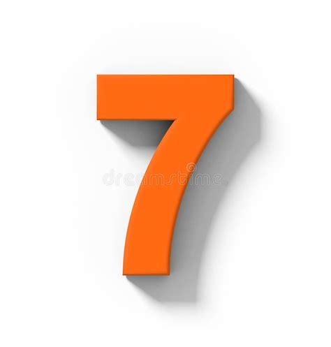 Number 1 3d Orange Isolated On White With Shadow Orthogonal Pr Stock