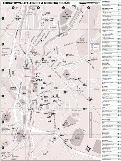 Kuala Lumpur Chinatown Little India And Merdeka Square Tourist Map