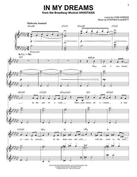 Stephen Flaherty In My Dreams From Anastasia Sheet Music And Pdf