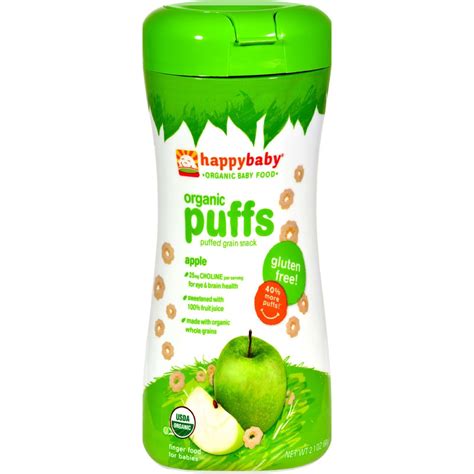 For happy tummies and happy tots, try happy baby's full line of baby food pouches, organic cereals, teething wafers & baby snacks and. Happy Baby Organic Puffs Apple - 2.1 oz - Case of 6 ...