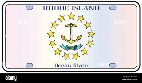 Matrícula Estatal De Rhode Island En Los Colores De La Bandera Del