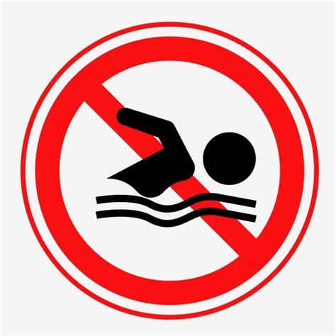 No Swimming Sign Clipart Vector Red No Swimming Sign Cartoon Sign No