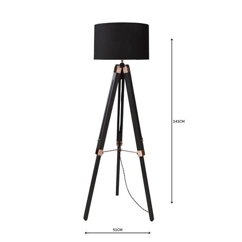 Trio Tripod Black And Copper Floor Lamp In 2021 Copper Floor Lamp