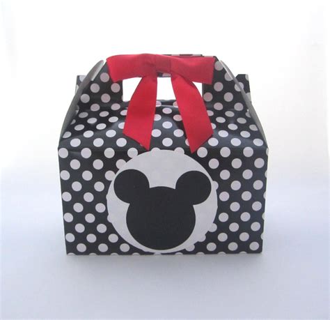 Set Of 5 Black Polka Dot Favor Boxes For Mickey By Favorwrap