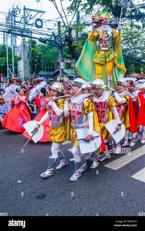 Participants In The Sinulog Festival In Cebu City Philippines Stock