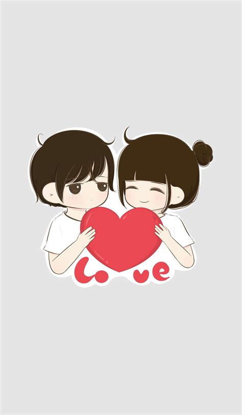 Cute Cartoon Couple Wallpaper Download Mobcup