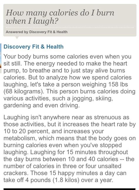 How Many Calories Do You Burn While Laughing Please Like And Save Musely