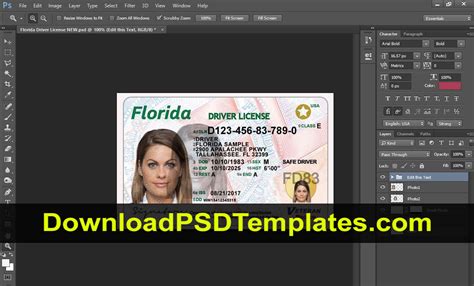 Free Florida Id Template Download Printable Templates