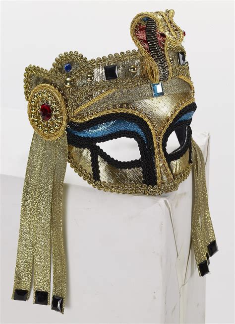 Deluxe Egyptian Mask With Glasses Cleopatra Adult Womens Halloween Costume
