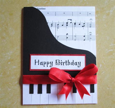 Piano Happy Birthday Card Music Themed Birthday Greeting Card Card
