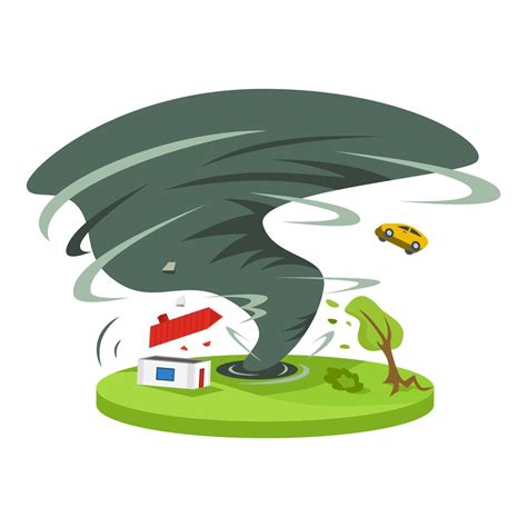 Hurricane In Countryside Cartoon Vector Illustration 3129140 Vector Art